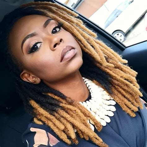 blonde fake dreads with black clothing|black woman dreadlocks styles.